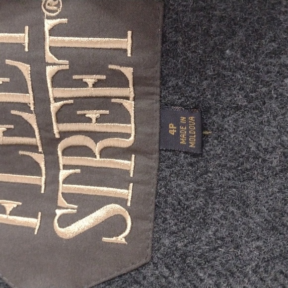 Fleet Street Vintage Olive Khaki Wool Blend Hooded Belted Trench Coat Size 4p - Picture 11 of 16